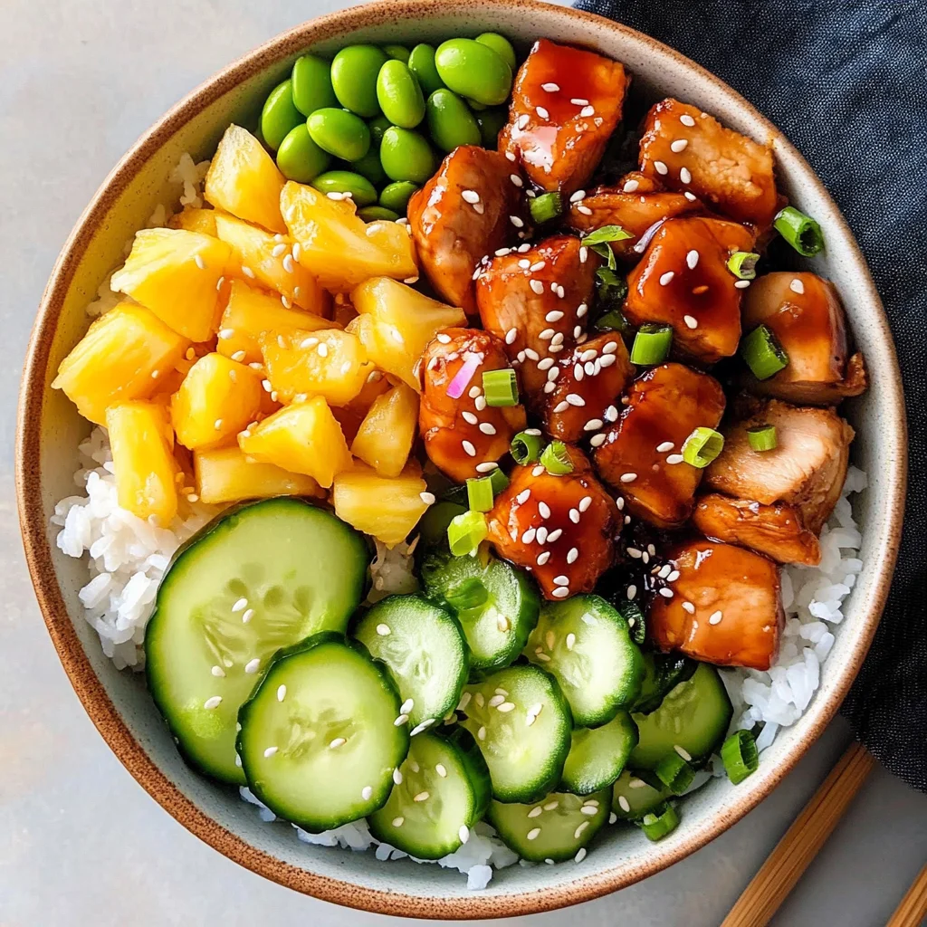 Teriyaki Chicken Poke Bowls