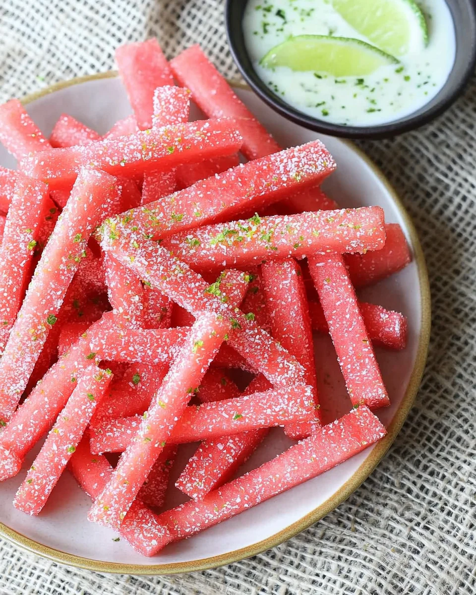 Watermelon Fries with Coconut Lime Dip | Healthy Summer Snack!
