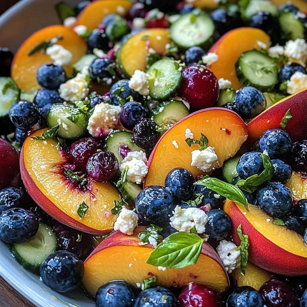 Blueberry Peach Feta Salad