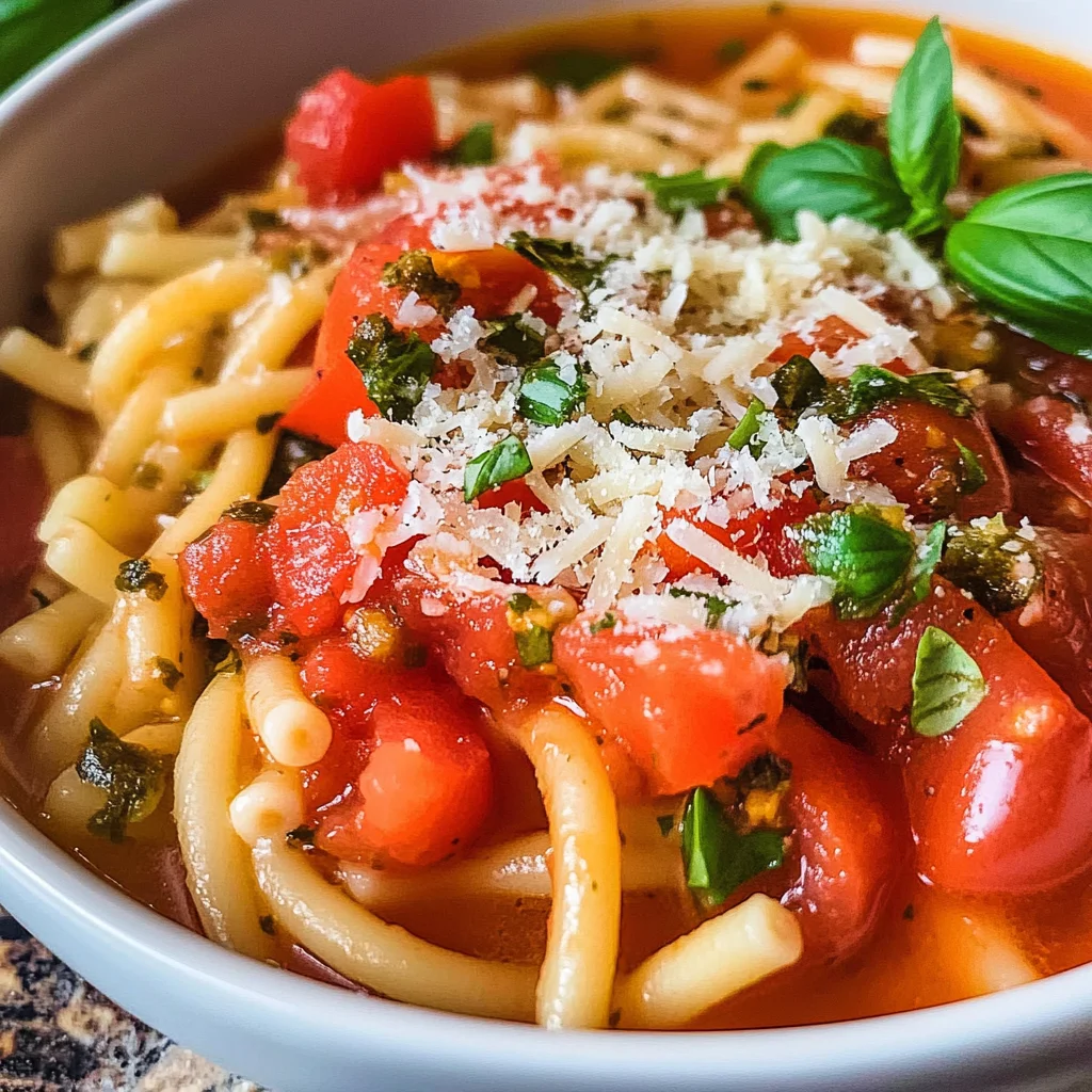 Bruschetta Pasta (Pasta with Tomatoes and Basil)