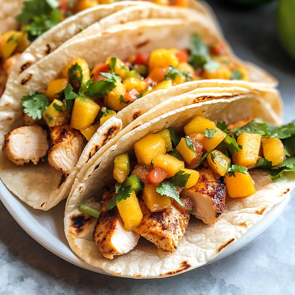 Cilantro-Lime Chicken Tacos with Peach Salsa (30-Minute, One-Pan Meal)
