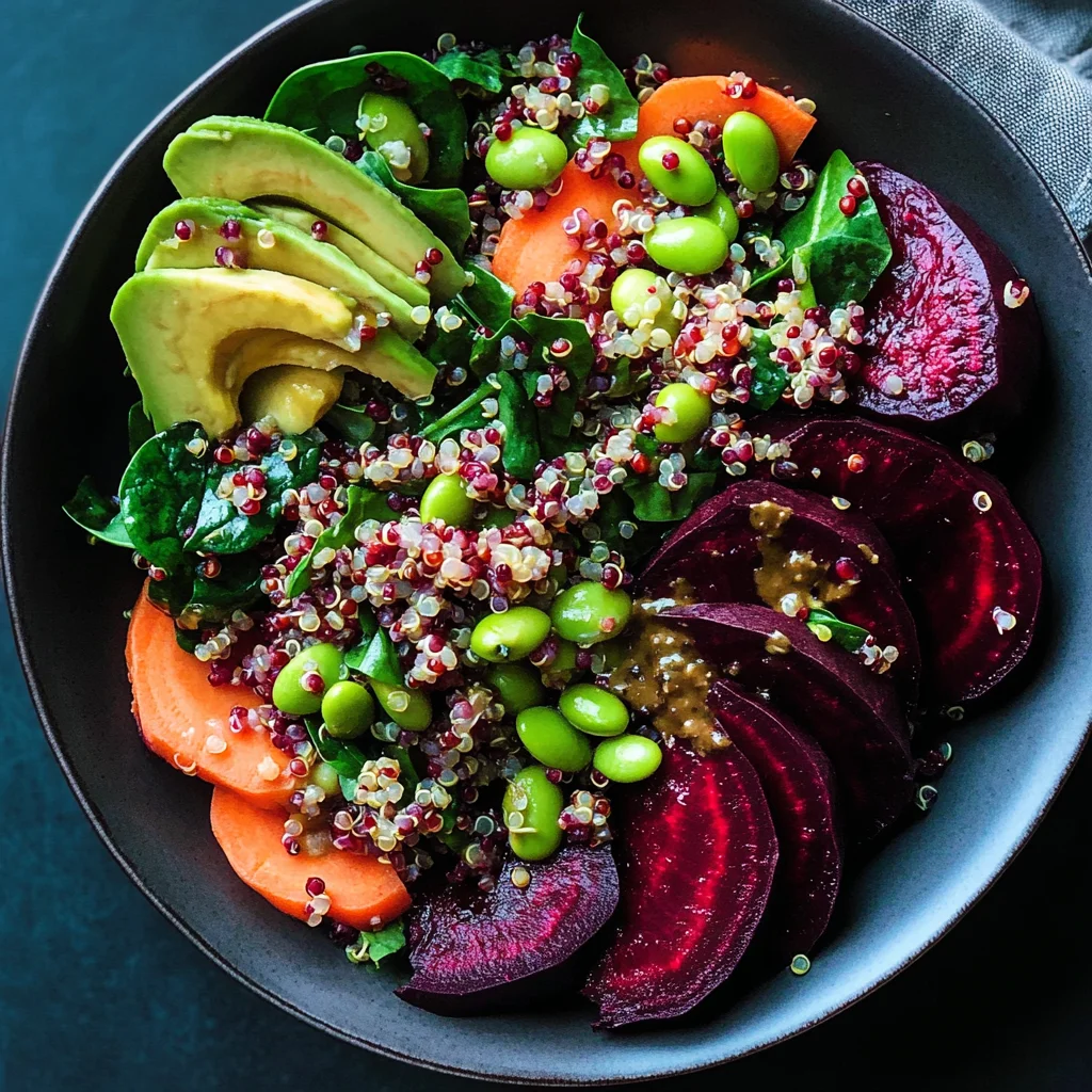 Colorful Beet Salad with Carrot, Quinoa & Spinach