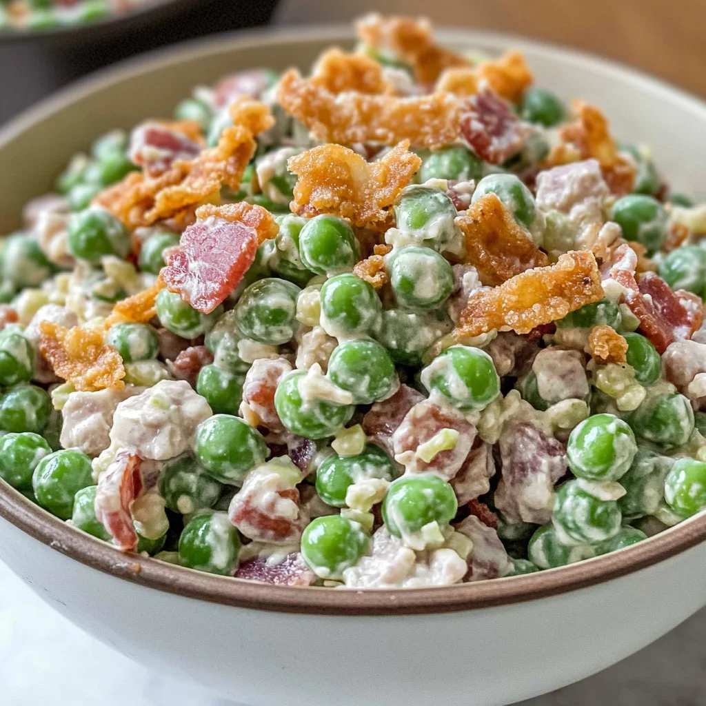 Creamy Turkey Bacon Pea Salad