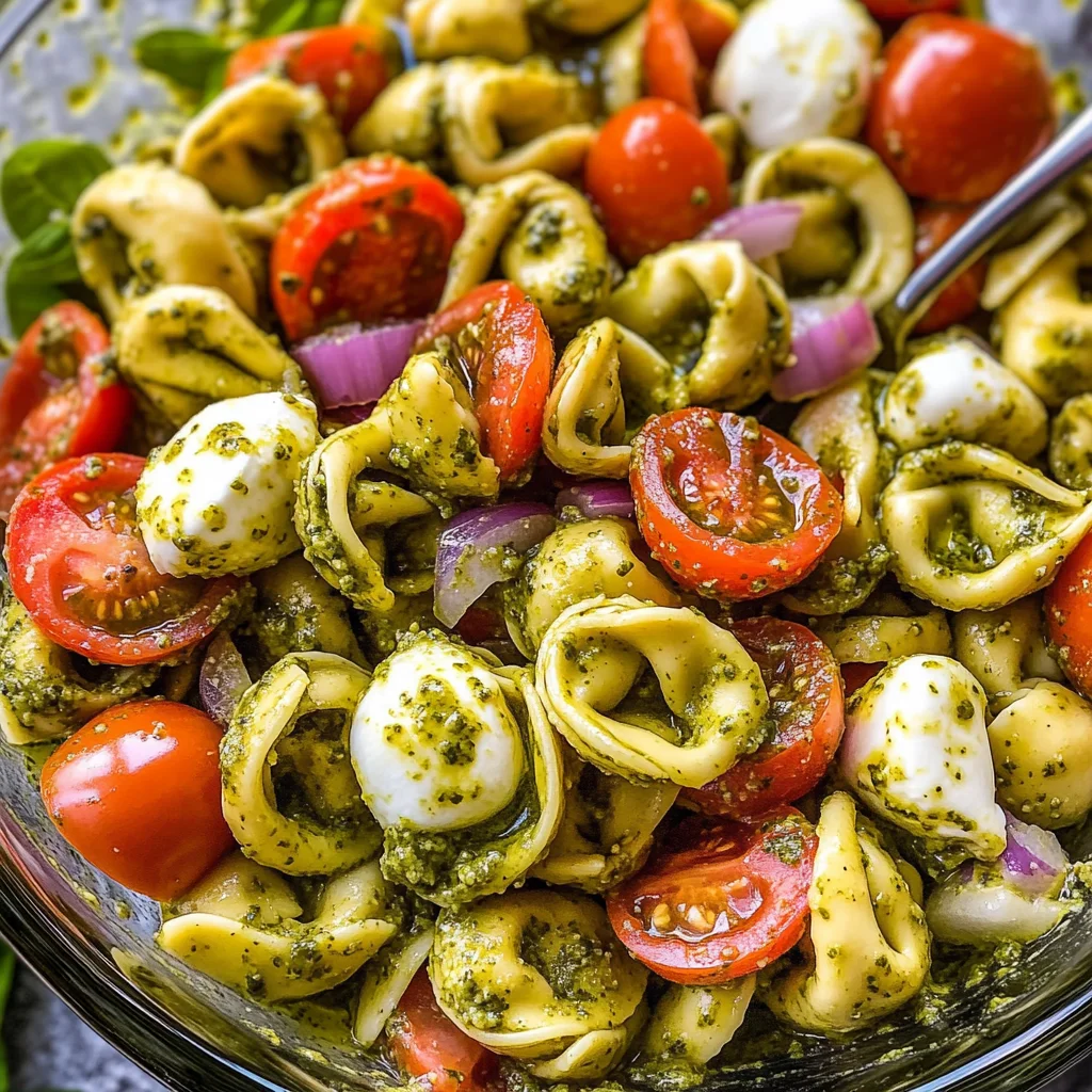Easy Pesto Tortellini Pasta Salad