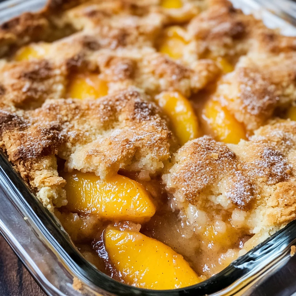 Easy Southern Peach Cobbler [with Canned Peaches]