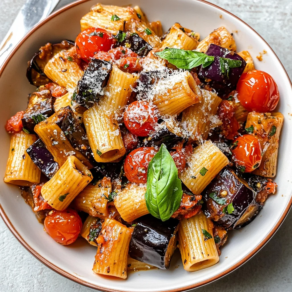 Eggplant and Fresh Tomato Pasta