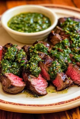 Grilled Flat Iron Steak with Chimichurri Sauce