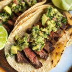 Grilled Steak Tacos with Avocado Salsa