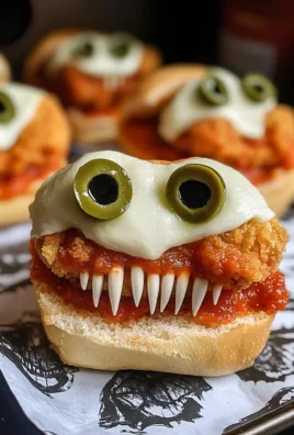 Halloween Chicken Parm Sliders
