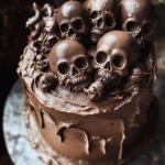 High Altitude Ginger Chocolate Skull Cake for Halloween