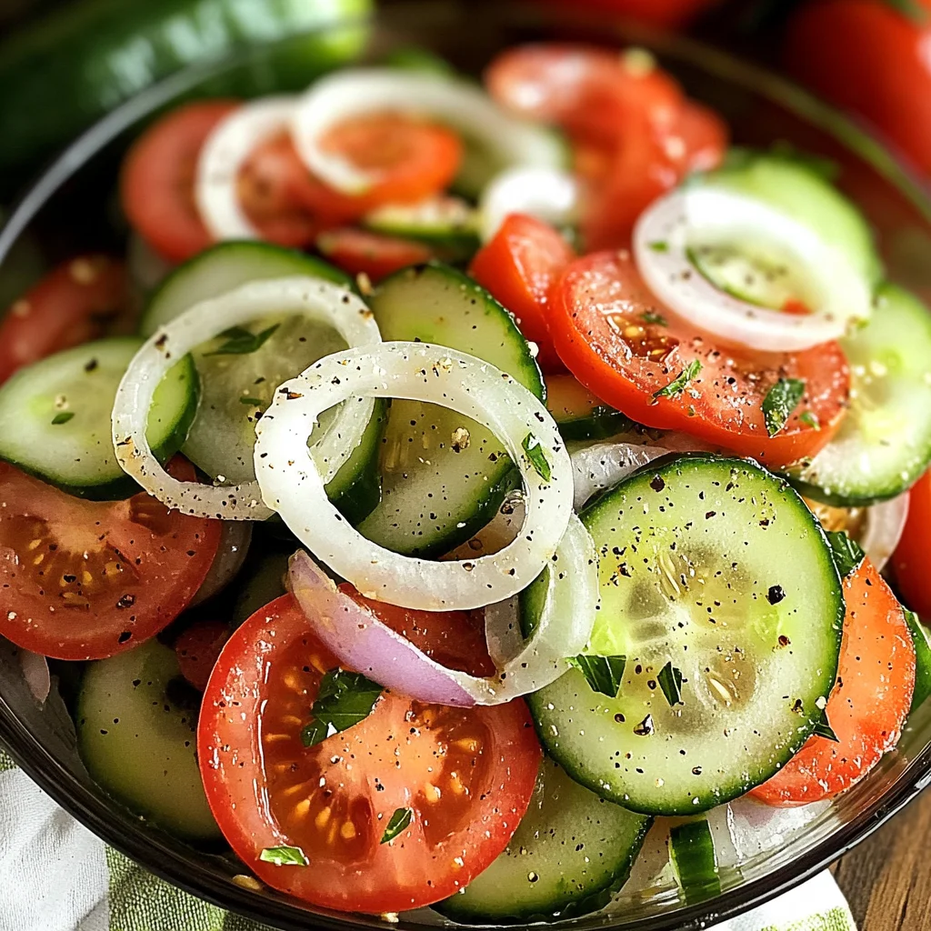 Marinated Cucumber, Tomato and Onion Salad (Just 5 Minutes)