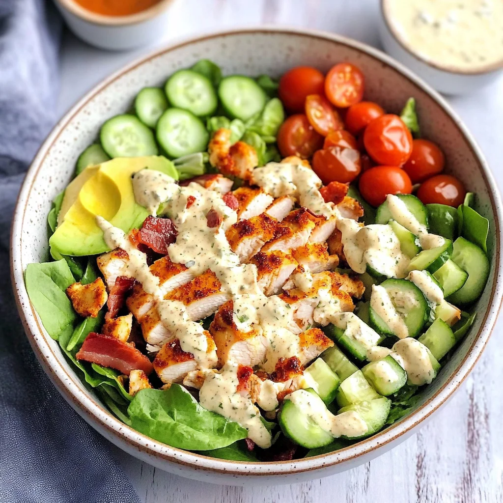 Paleo Chicken Cobb Salad with Buffalo Ranch {Whole30}