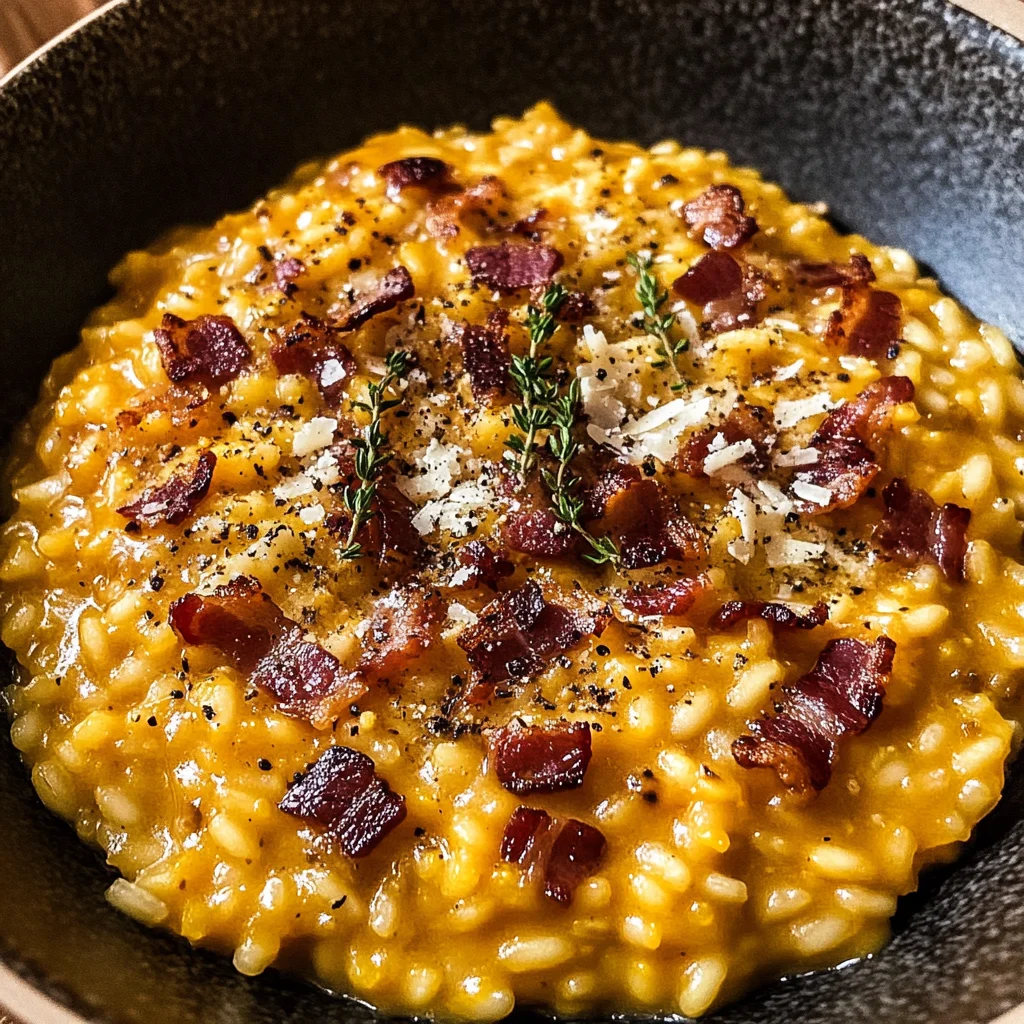 Pumpkin Risotto with Bacon & Parmesan