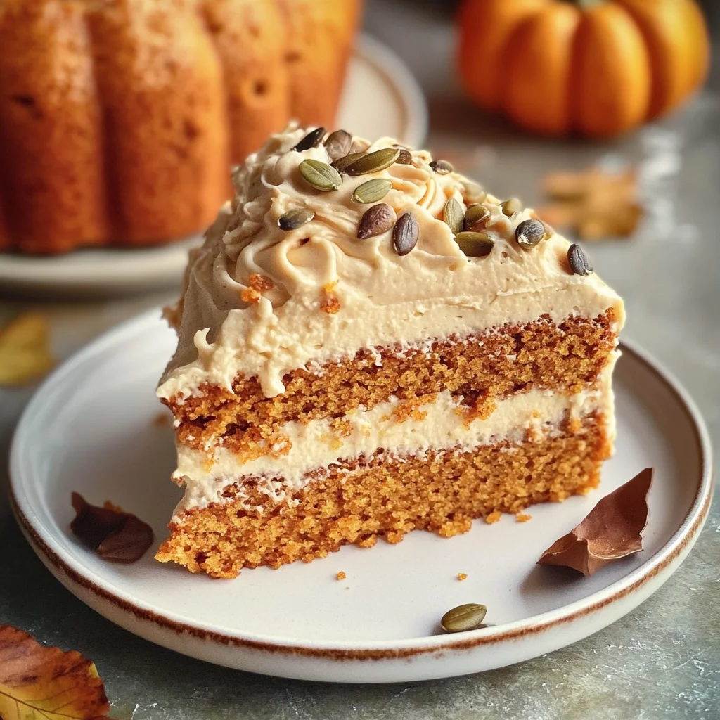 Pumpkin Spice Cake with Brown Sugar Cream Cheese Frosting