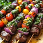 Steak Kebabs with Chimichurri