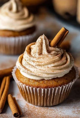 Vanilla Chai Pumpkin Latte Cupcakes with Cinnamon Brown Sugar Frosting