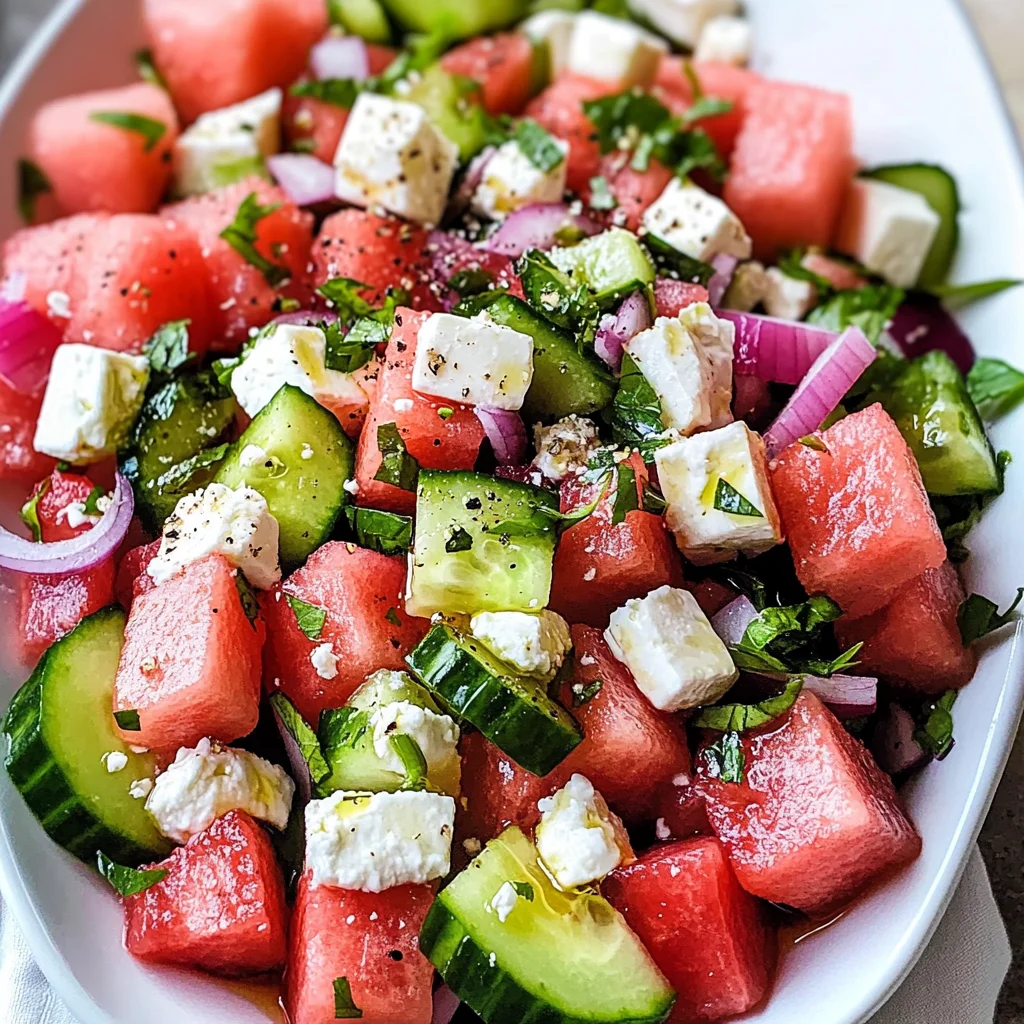 Watermelon Salad with Feta Cheese