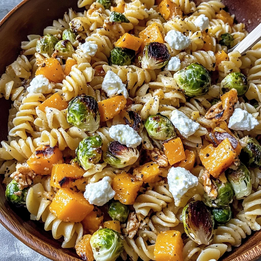 Fall Pasta Salad with Butternut Squash and Brussels