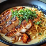 Fiery Chicken Ramen with Creamy Garlic Sauce