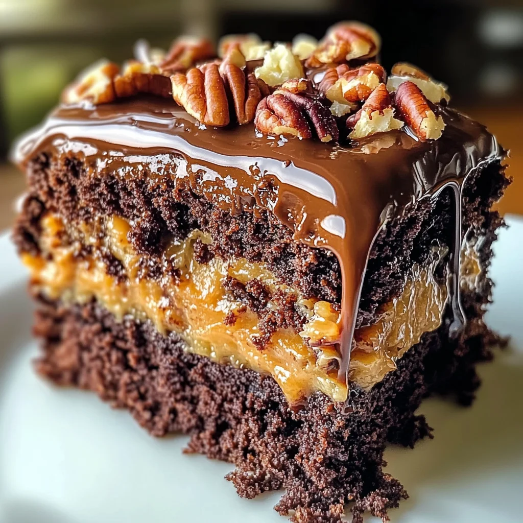 German Chocolate Poke Cake
