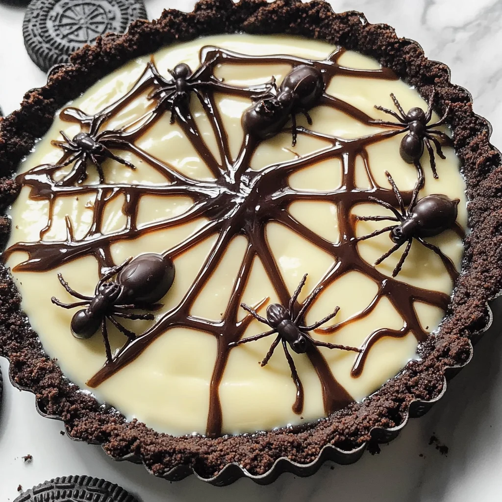 Halloween Chocolate Spiderweb Tart