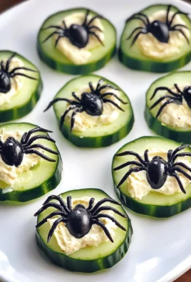 Keto Spider Cucumber Appetizer Bites