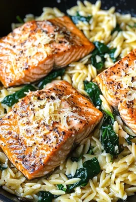 One Skillet Salmon with Lemon Orzo