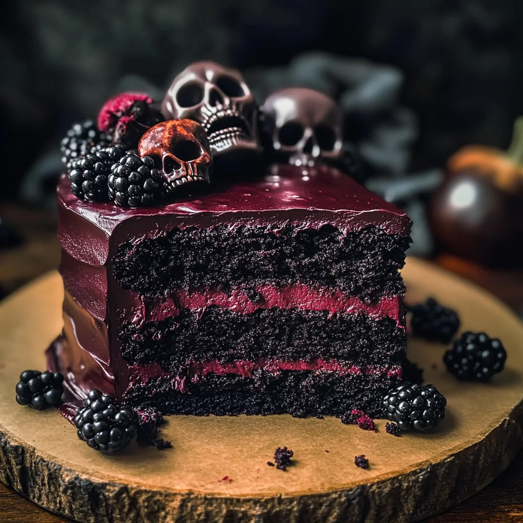 Spooky Black Velvet Halloween Cake