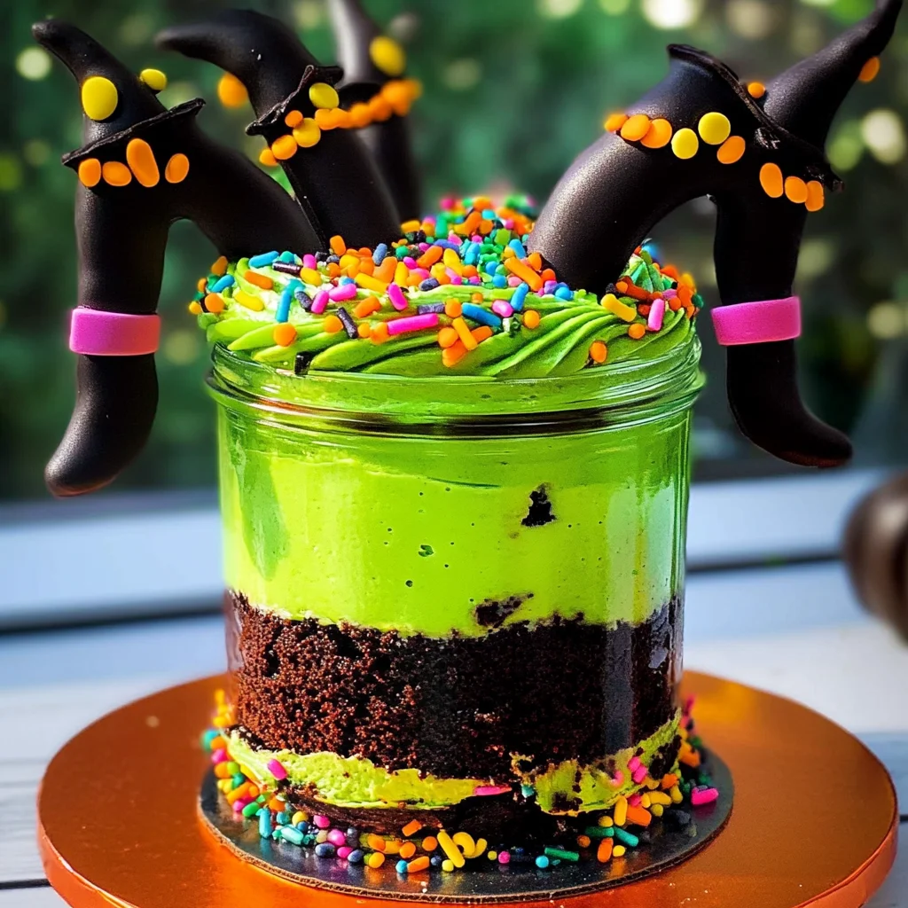 Witches Brew Halloween Cake Jars