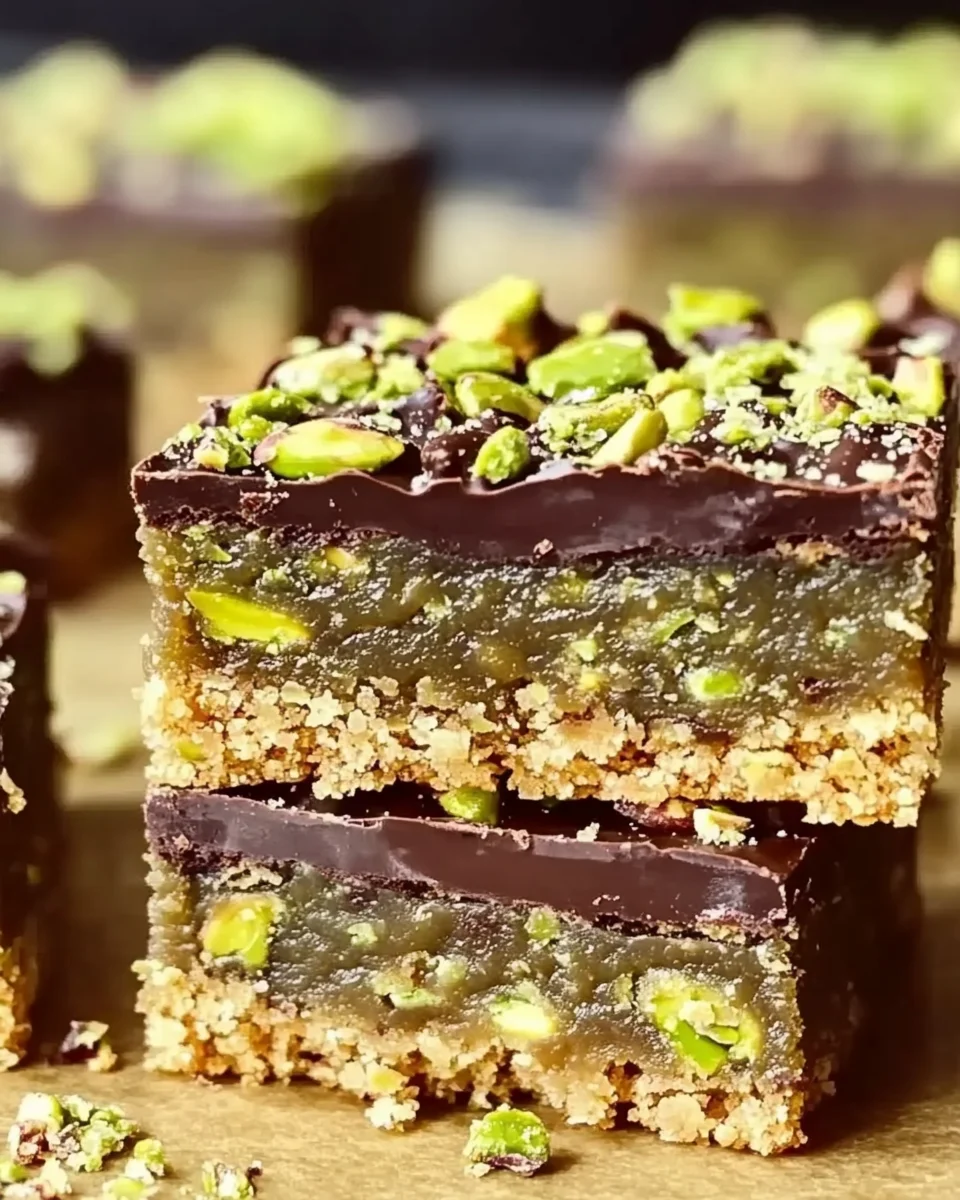 Brown Butter Dubai Pistachio Chocolate Chip Cookie Bars 🍪
