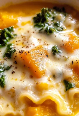 Butternut Squash Lasagna Soup with Kale & Mozzarella