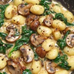 Creamy Spinach and Mushroom Gnocchi (One-Pan, 20 Minutes)