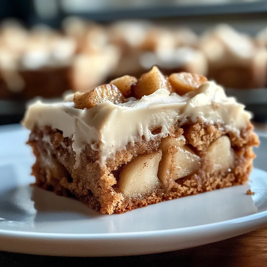 Decadent Apple Cinnamon Blondies with Maple Cream Cheese Frosting