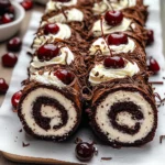 Elegant Black Forest Cake Roll
