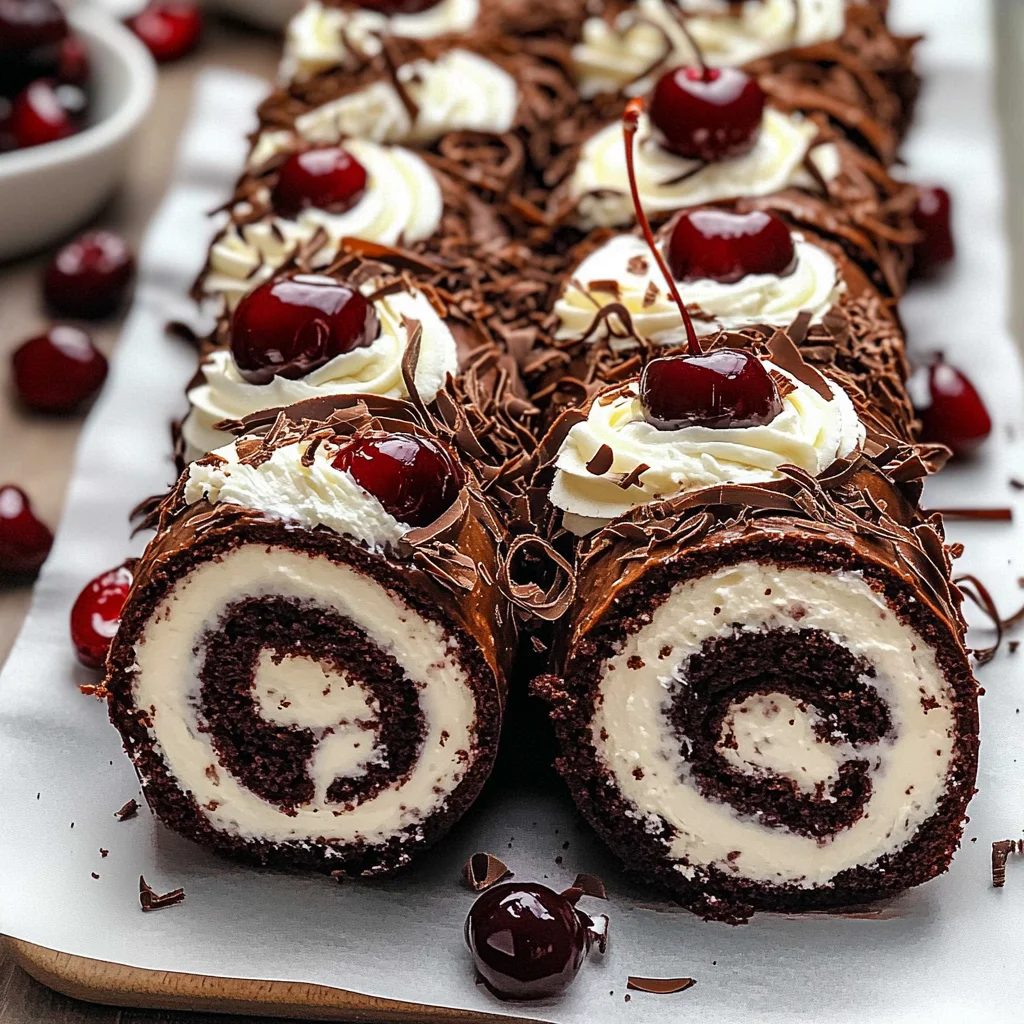 Elegant Black Forest Cake Roll