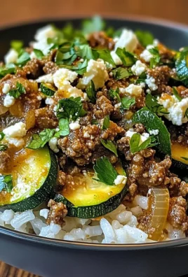 Greek-Style Beef and Zucchini Rice Bowl
