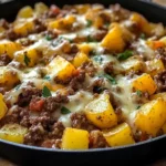 One-Pan Cheesy Meat & Potato Skillet
