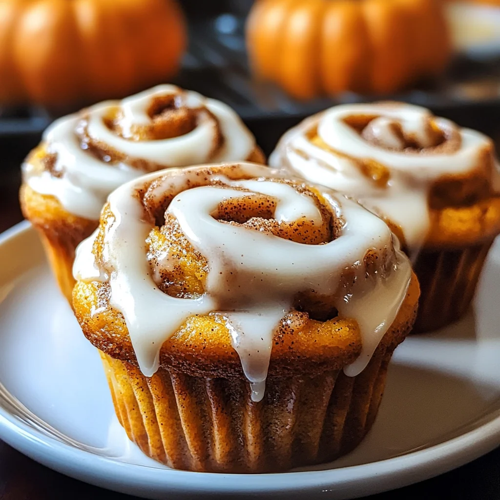 Pumpkin Cinnamon Roll Muffins