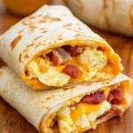 Turkey Bacon Egg and Cheese Breakfast Burritos