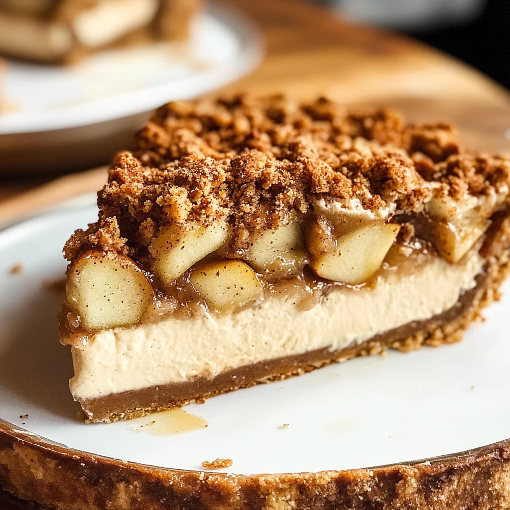 VEGAN APPLE CRUMBLE CHEESECAKE
