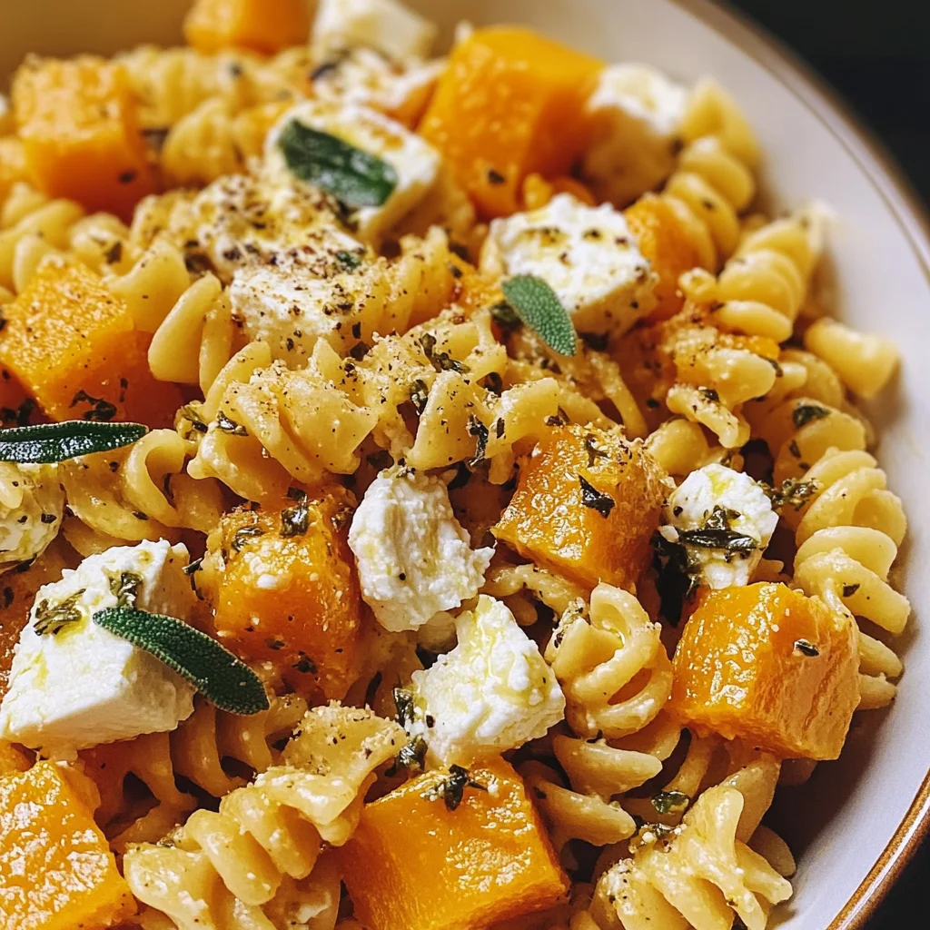 Baked Feta and Butternut Squash Pasta with Sage and Garlic
