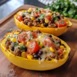 Burrito Spaghetti Squash Boats