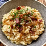 Caramelized Onion, Bacon, and Parmesan Risotto