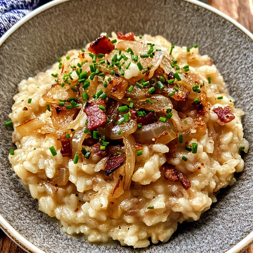 Caramelized Onion, Bacon, and Parmesan Risotto