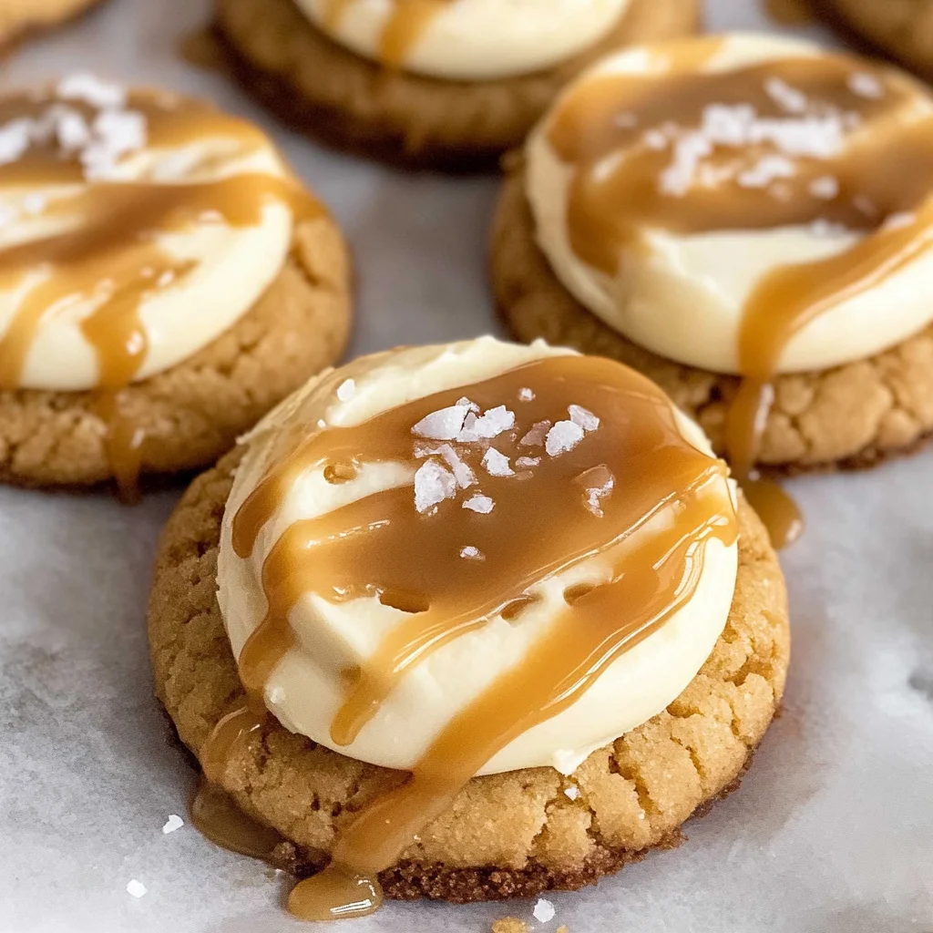 Copycat Crumbl Salted Caramel Cheesecake Cookies