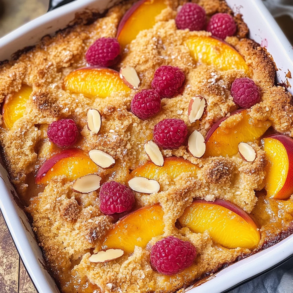 Easy Peach and Raspberry Cobbler