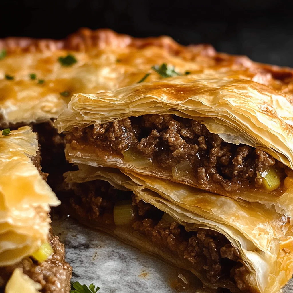 Greek Phyllo Meat Pie (Kimadopita)