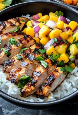 Jerk Chicken Bowls with Mango Salsa and Coconut Rice