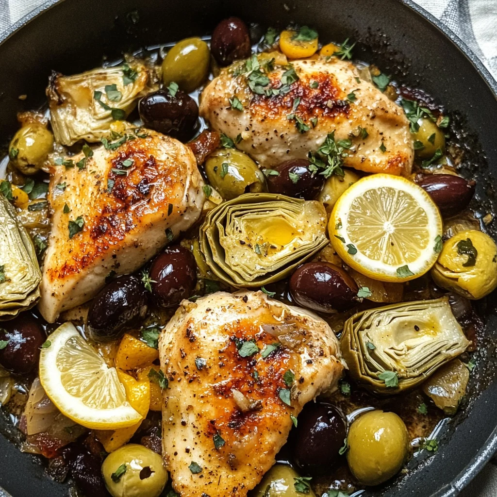 Mediterranean Lemon Chicken with Artichokes & Olives