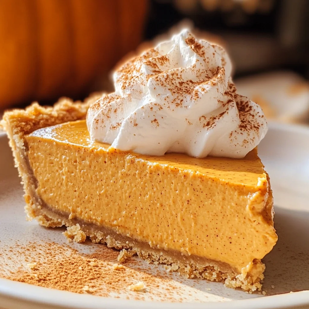 No Bake Marshmallow Pumpkin Pie